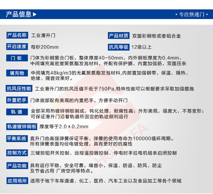 工业滑升门