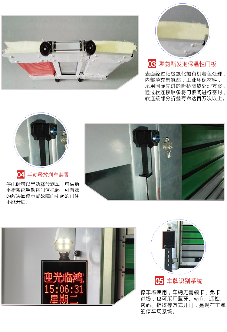 硬质星空电子快速门聚氨酯夹层截面图