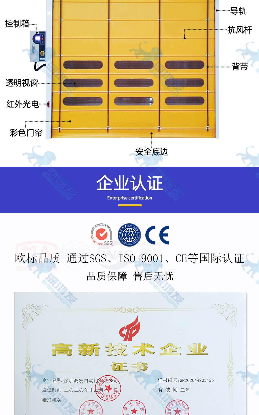 星空电子快速堆积门